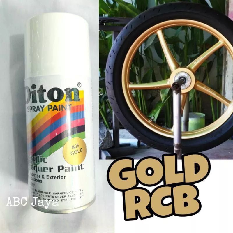 Diton Gold RCB 835 Emas Solid 150ml / cat semprot sepeda motor mobil velg pelg pilok mas mengkilap g
