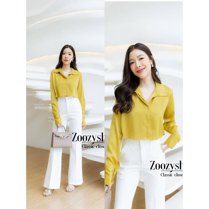 KEMEJA ZOOZY CROP LONG SLEEVE IMPORT BANGKOK CODE 51