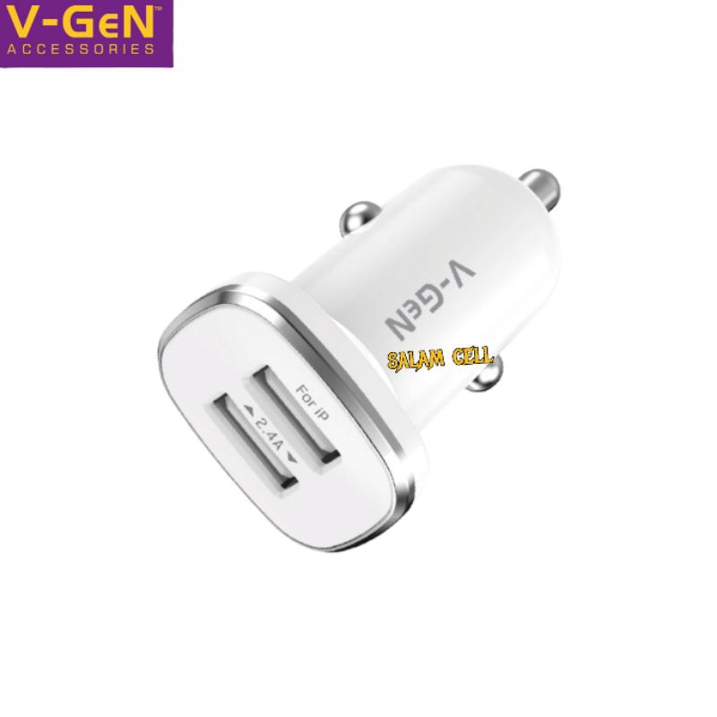 Charger Mobil V-Gen VCC2-30Car Charger USB 2 PORT 2.4A Original Vgen Garansi Resmi