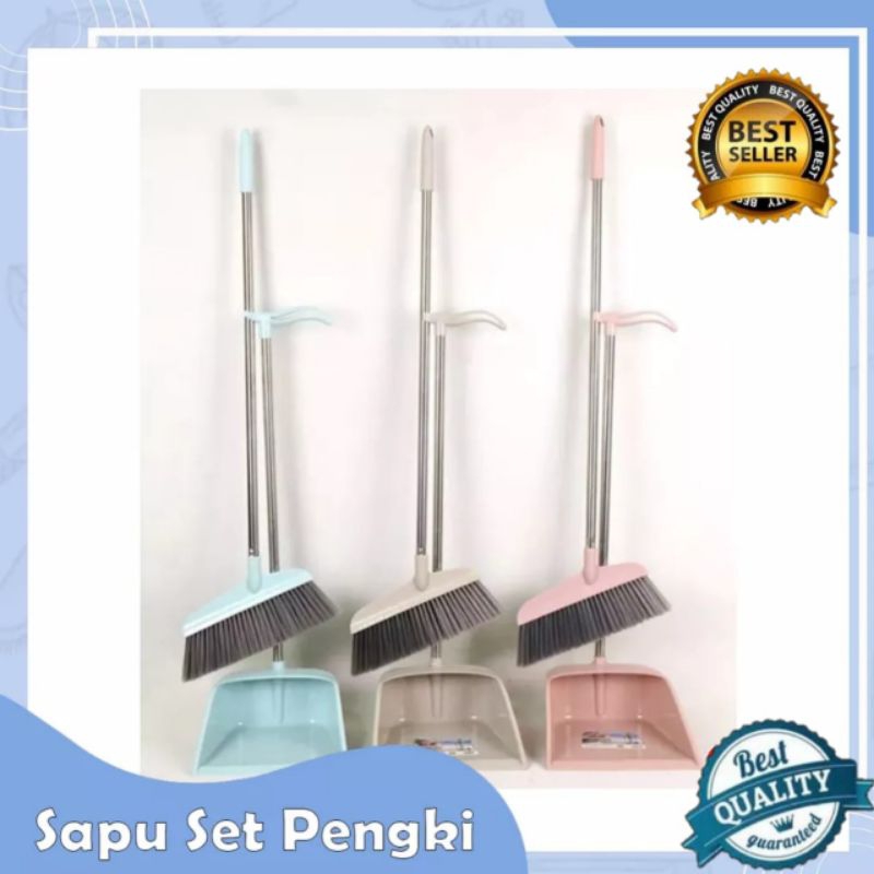 Set Sapu Pengki Alat Pembersih Lantai - Broom Set Dustpan Kombinasi Sapu Pengki 2in1