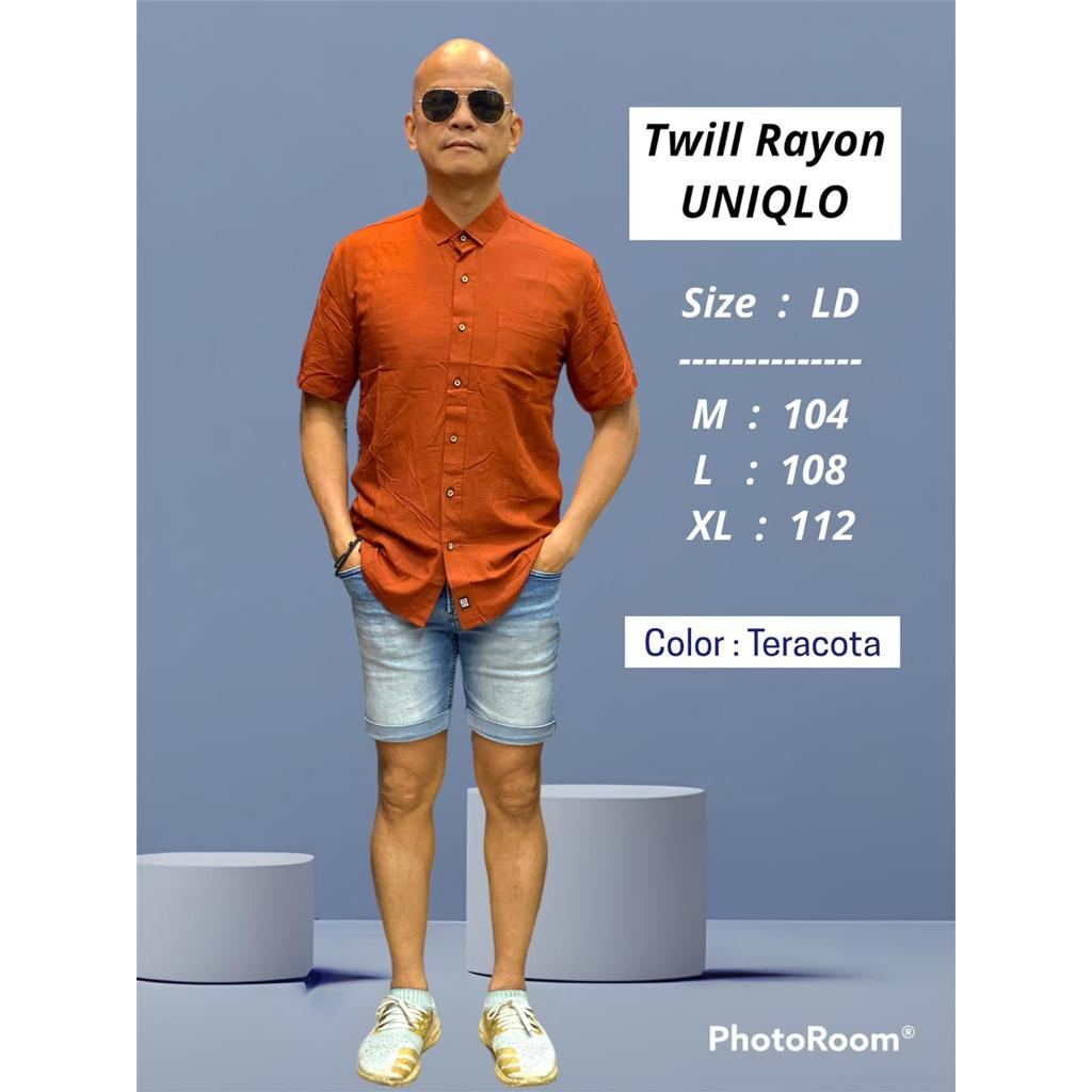 Kemeja Pria Polos Lengan Pendek Uniql Twill Casual