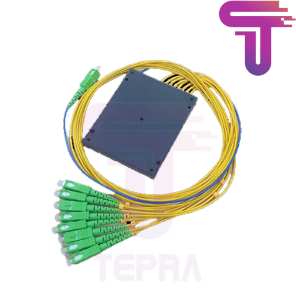 Splitter Fiber Optic ABS Box 1:8 SC/APC YELLOW Cable ( Ratio 50:50 )