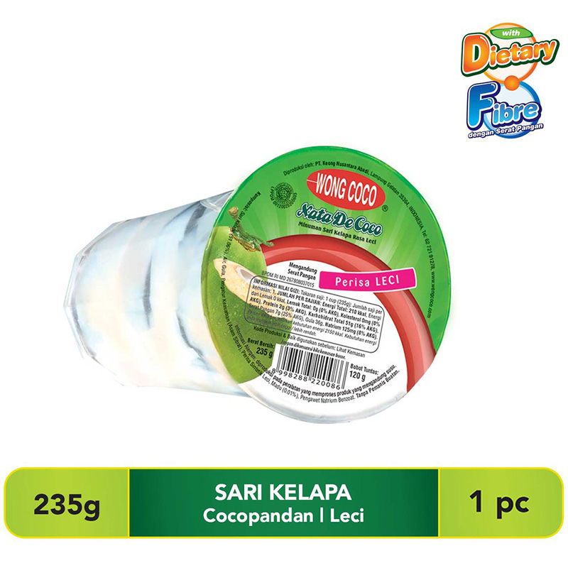 

WONG COCO Nata De Coco Sari Kelapa Lychee 235 g