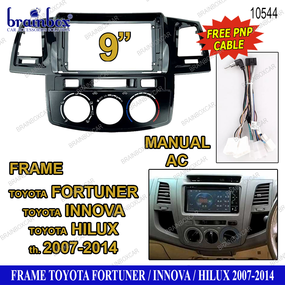 Frame Head Unit Toyota Fortuner Hilux Innova 9 Inch Manual AC Bingkai Panel TV Mobil PNP Car Monitor