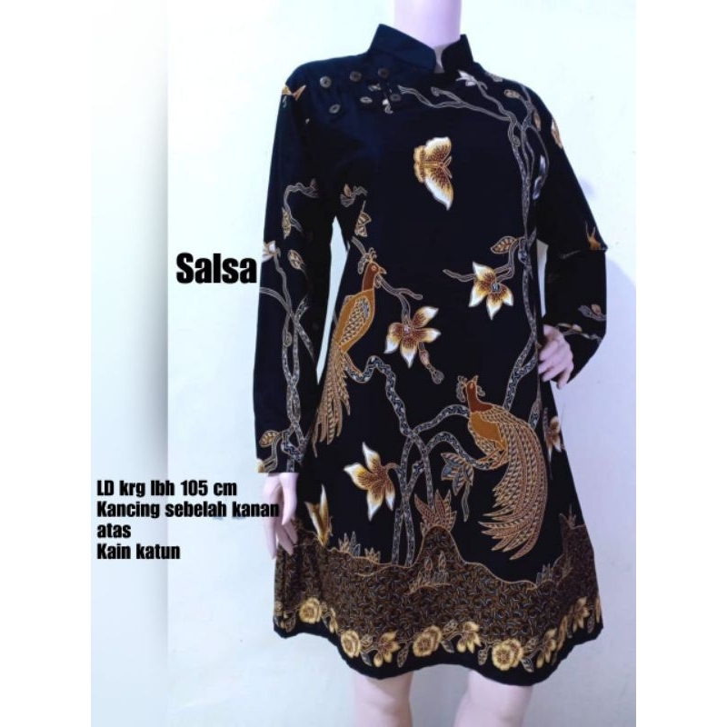 TUNIK BATIK CANTIK TERBARU ATASAN WANITA MODERN BAJU KERJA ELEGAN