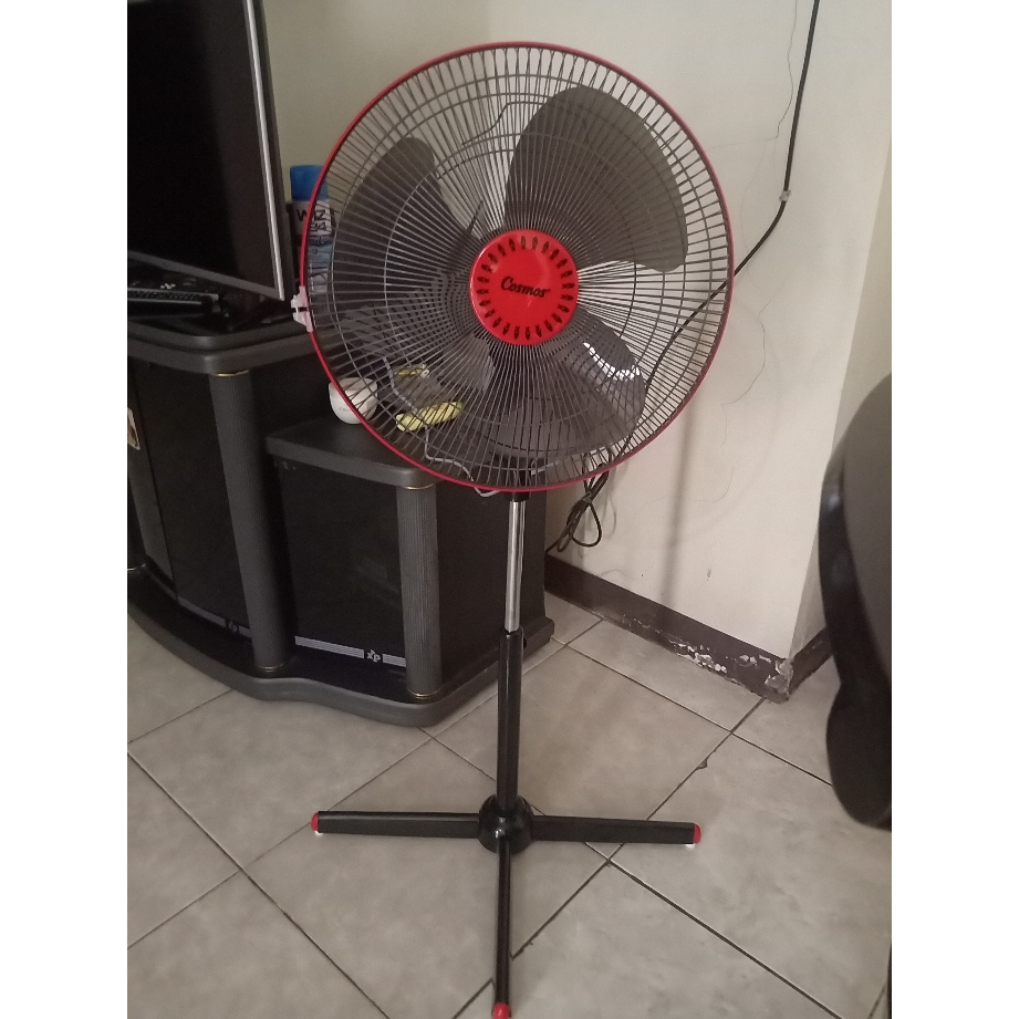 KIPAS ANGIN COSMOS Stand Fan 16 inch - 16-XDC - Black Red ORI