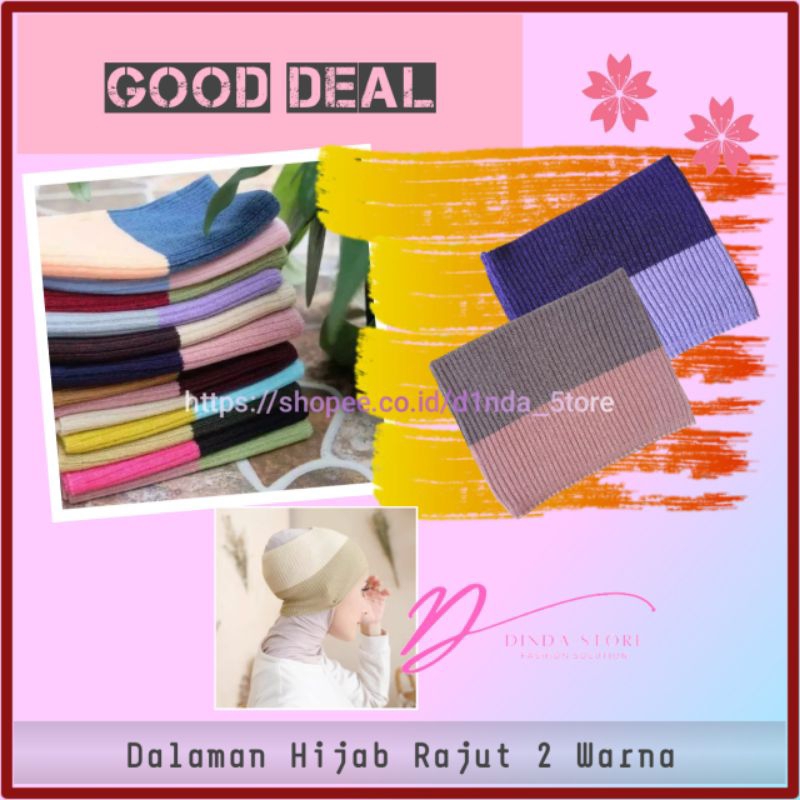Inner Bandana Jilbab Kerudung Hijab Rajut Polos Fashion Wanita Muslim Daleman Ciput Pakaian Gamis Ba