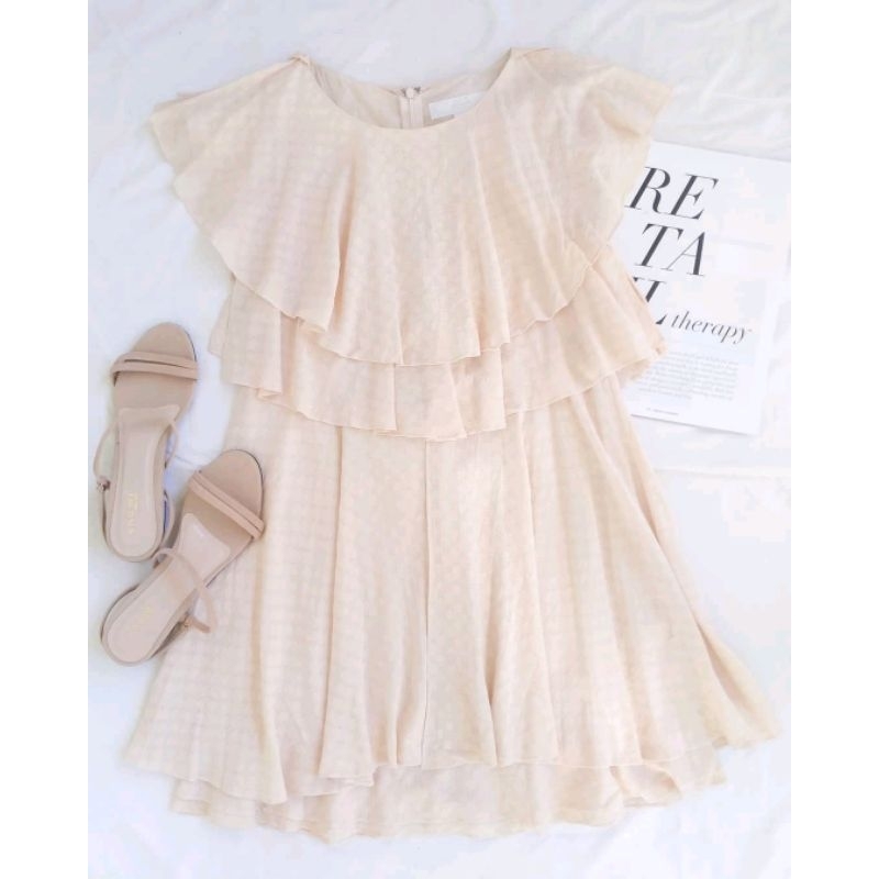 JILL STUART Multi Layered Beige Dress