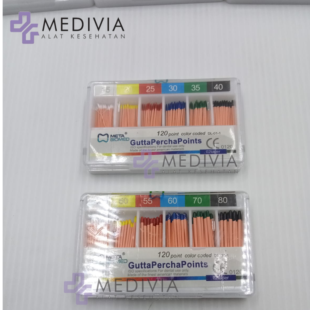 GUTTA PERCHA POINTS 02 TAPER 15-40, 45-80 METABIOMED/ GUTTAP DENTAL/ GUTTAPERCHA GUTAP