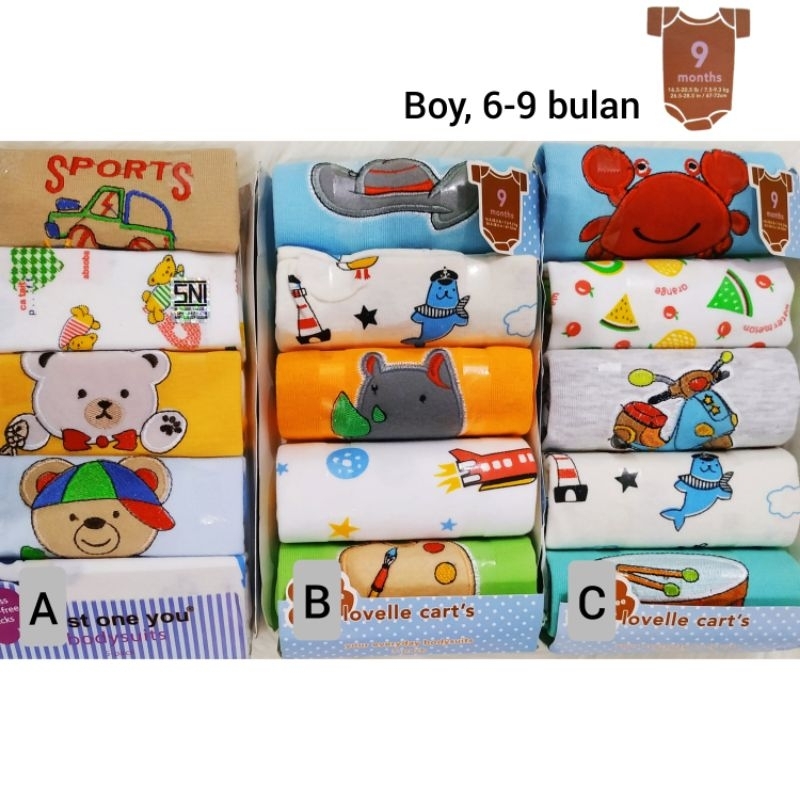 Jumper Bayi Lovelle cart's 5in1 lengan pendek [SNI]