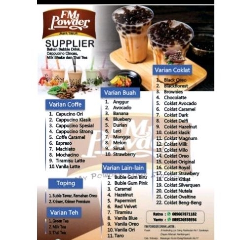 

BUBUK MINUMAN CAPPUCINO sachet atau tester Kemasan 30 Gr