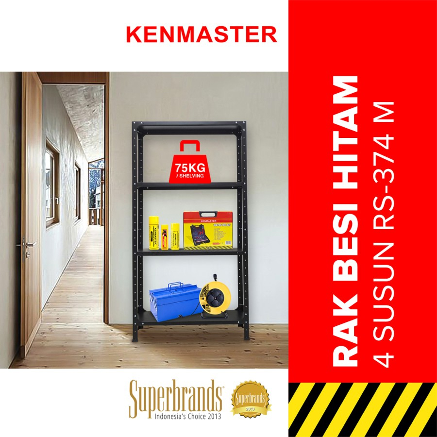 Rak 4 Susun RS-374M Multipurpose Black / Rak Besi Layer Kenmaster Original