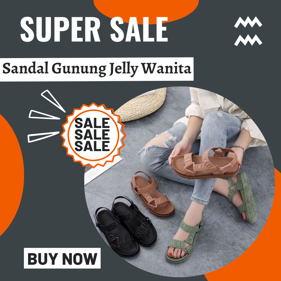 SANDAL GUNUNG JELLY WANITA EMPUK DAN RINGAN YUTU 9101-6 sandal jelly wanita terbaru sandal jelly kar