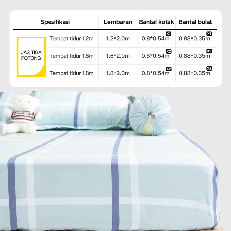 Sprei Set Motif Aesthetic KQ Dengan Sarung Bantal &amp; Guling Sprei Lembut Murah Premium KQ Size160x200cm