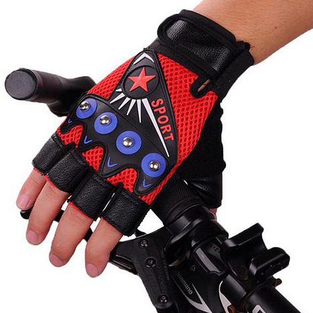 Sarung Tangan Half Finger Sport Motor semi Kulit - FAS-146