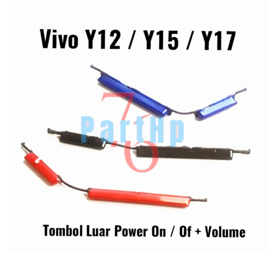 Tombol Luar Satu Set On Off Volume Vivo Y12 - Y15 - Y17 - 1 Set - Hitam