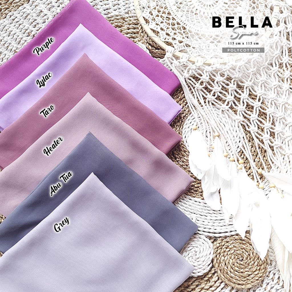 [PremiumI] Hijab Bella Square Premium Anti Letoy 115cm x 115cm | Jilbab Segiempat Polos | Kerudung Segiempat