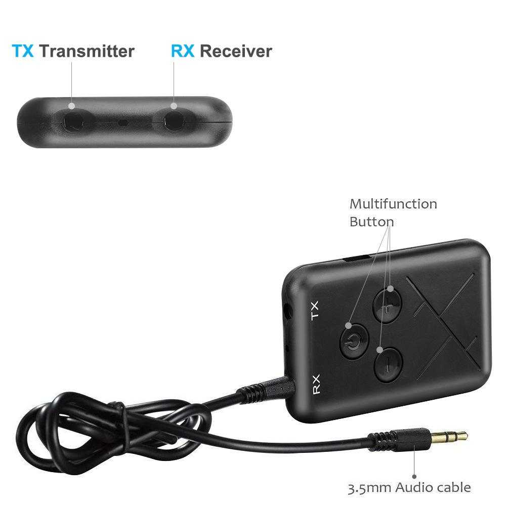 Audio Bluetooth Receiver Transmitter 5.0 Stereo AUX RCA AptX Suara Jernih Detail Jangkauan Luas