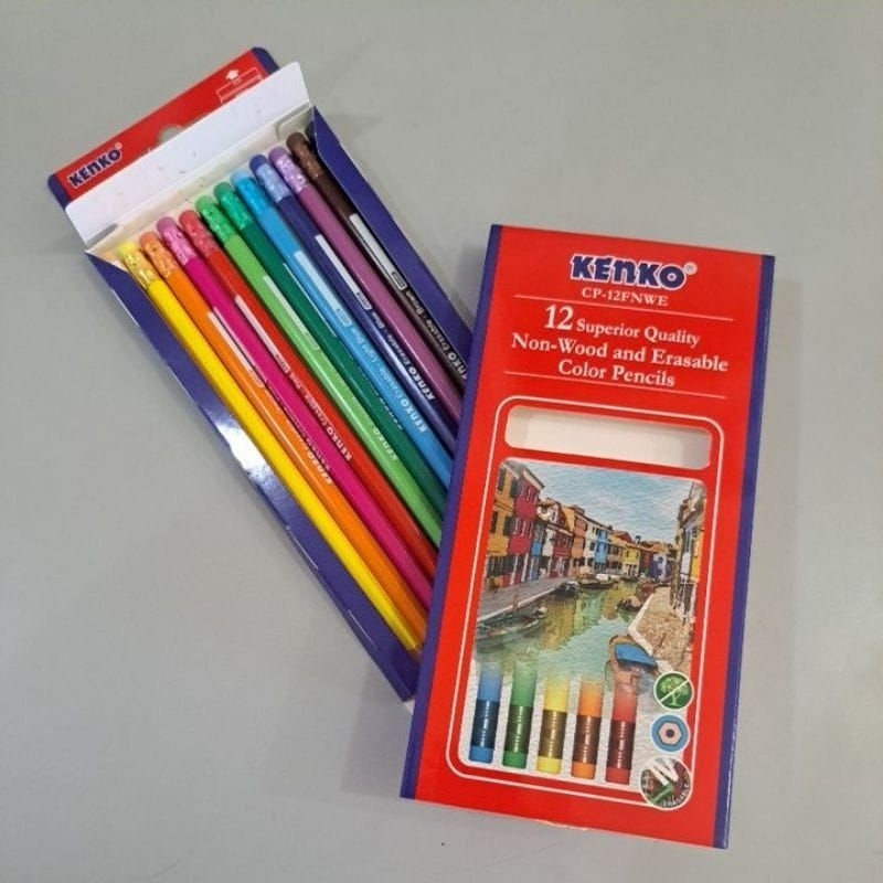 

Pensil Warna KENKO 12 Warna CP-12FNWE Pensil Warna Bisa Dihapus / Erasable