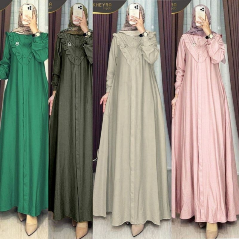 HIJABBSTORY Chafa Rmariam Black Allsize Gamis Umroh Wolvis Polos Busui Roy solo KHY