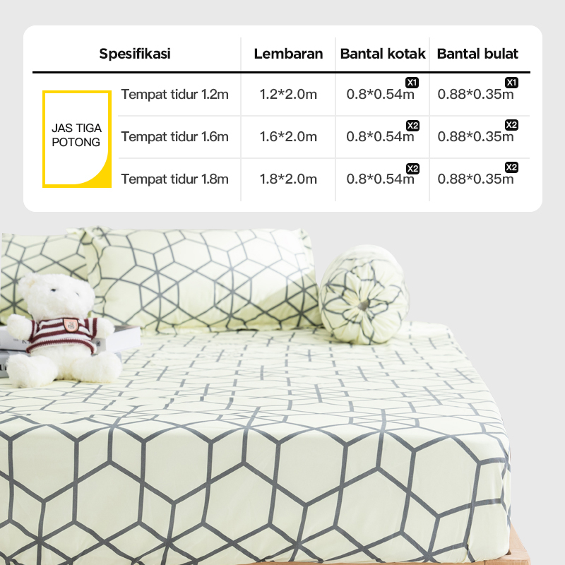 Sprei Aesthetic Ala Korea Motif Premium Ukuran 120CM X 200CM Sprei Motif Warna Free Sarung Bantal Dan Guling WH66