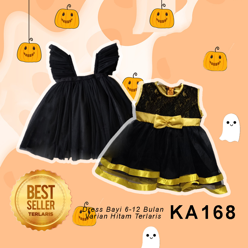 Baju Bayi Warna Hitam 6 12 Bulan Gaun Tutu Mekar Anak Perempuan Dress Kostum Custome Wednesday Terlaris 2023 Halloween KA168