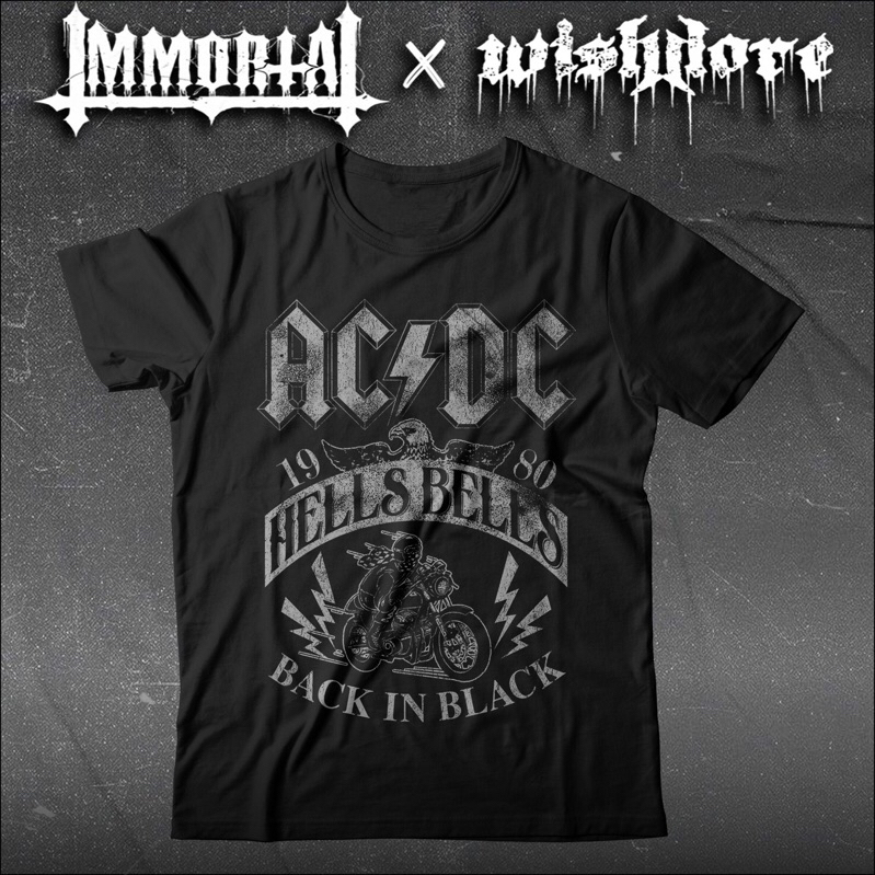 AC DC / ACDC  BLACK IN BLACK - ATASAN KAOS MUSIK / KAOS BAND / BAJU MUSIK / BAJU BAND