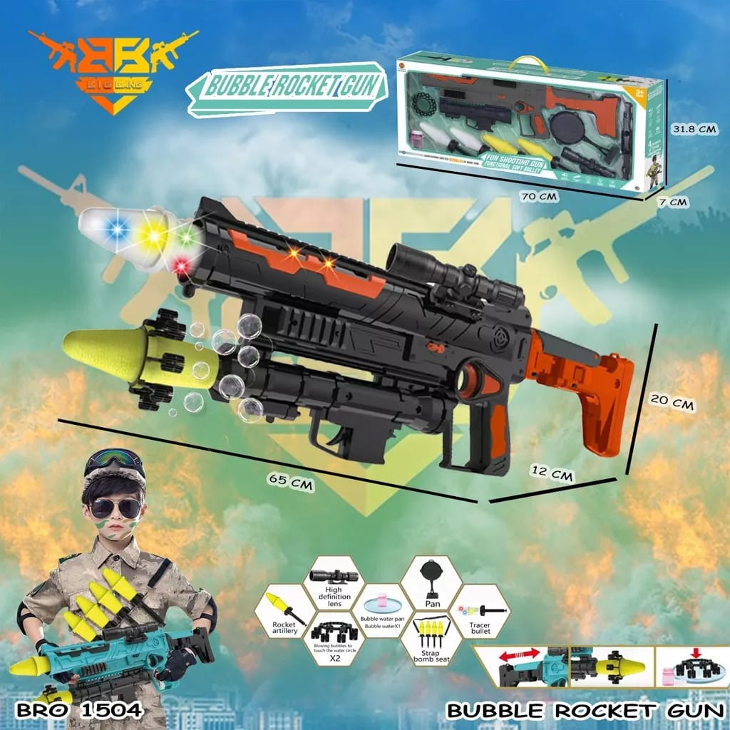 PROMO BRO1504 Bazoka Basoka Rocket Gun Pistol Pistolan Peluru Bullet Tembak Besar Jumbo Mainan Anak FUN SHOOTING DUN