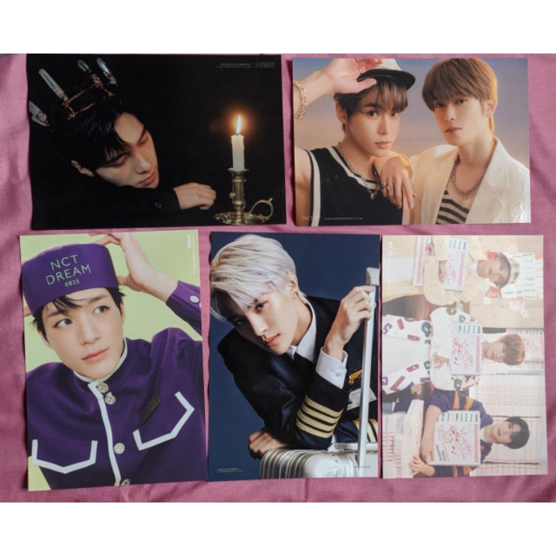postcard A4 Jeno sg22, Jaehyun Doyoung sg23, Hendery sg23, Yangyang pilot, grup nct 127 sg22