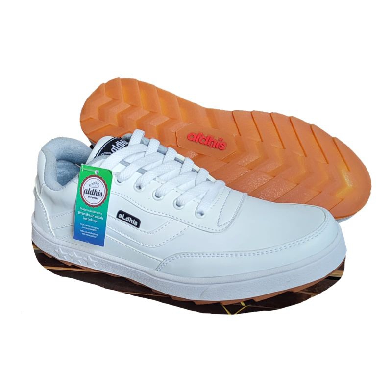 Sepatu Pria Sneakers Putih Polos Original Kets Casual Cowok Keren Buat Gaya Terbaru Aldhis CX01 Full White