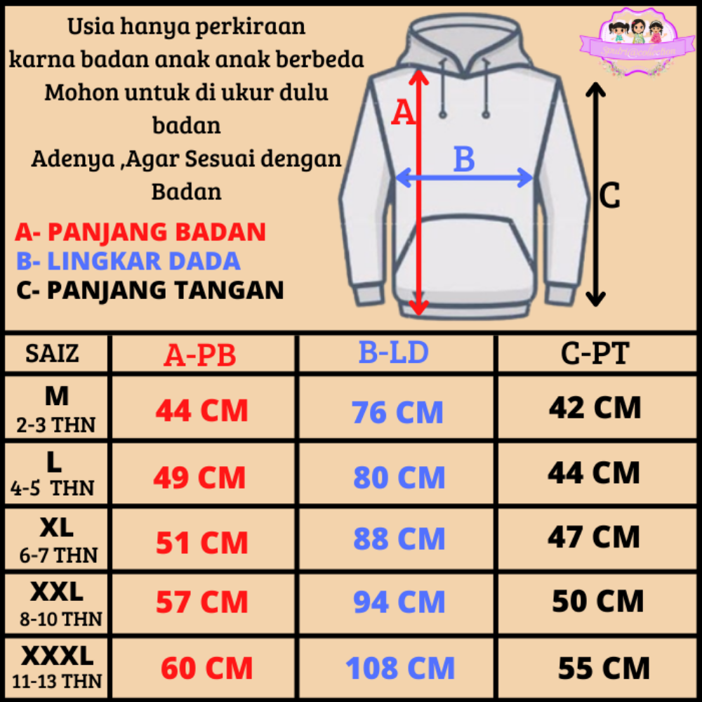 Sweater Hoodie Anak CUSTOM NAMA Usia 2 3 4 5 6 7 8 9 10 11 12 13 Tahun / Hodie anak Distro Unisex Perempuan Laki Laki