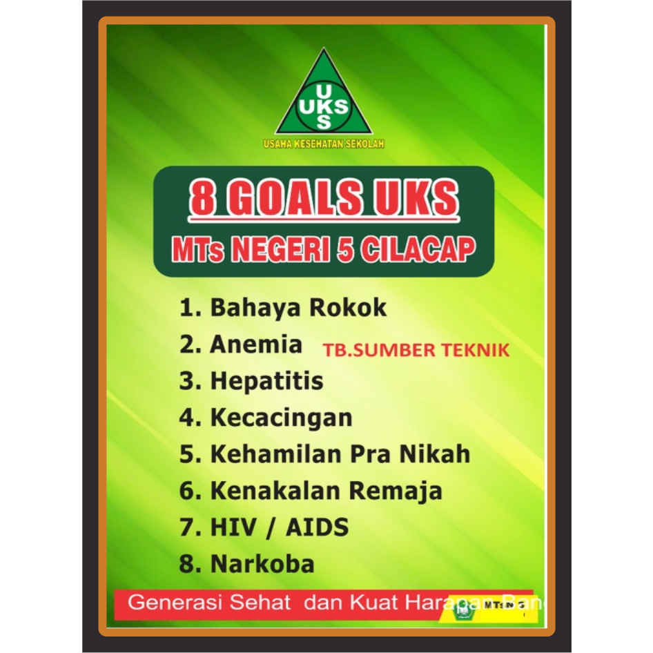 

BANNER 8 GOAL UKS PLUS BINGKAI UKURAN 60 X 80 CM