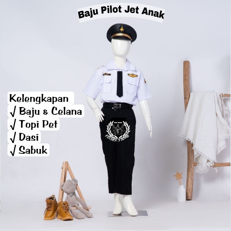 Baju Pilot Anak / setelan Pilot jet Anak / Seragam Pilot Anak / baju pilot Jet Anak