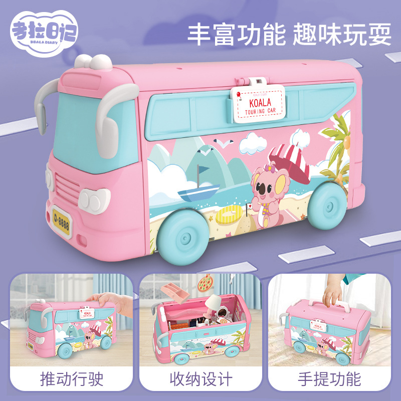 Gelasa Mainan Anak Koala Diary Bus Touring Doll House Caravan Ambulance School