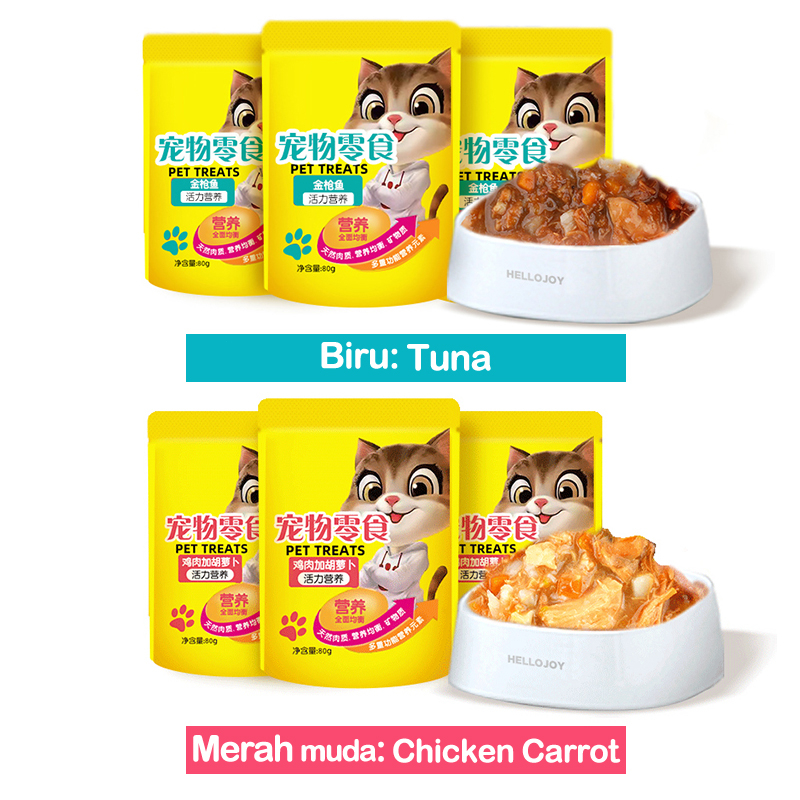 LIEBAO Makanan Kucing Basah Pouch 80gr Bergizi Adult Kitten Tuna Ayam Ikan Laut Dalam Vitamin