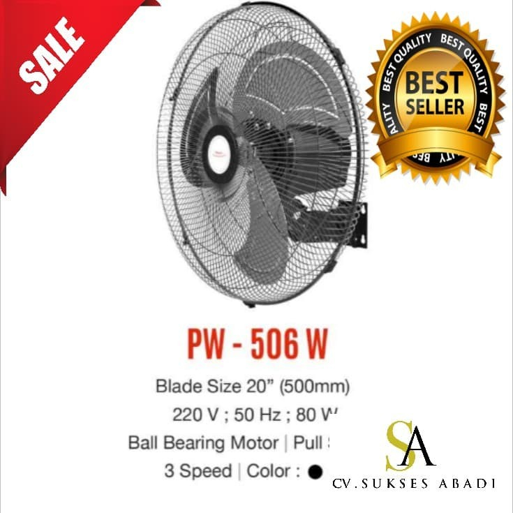 Power Fan MASPION PW-506W KIPAS ANGIN POWER WALL FAN 20 INCH