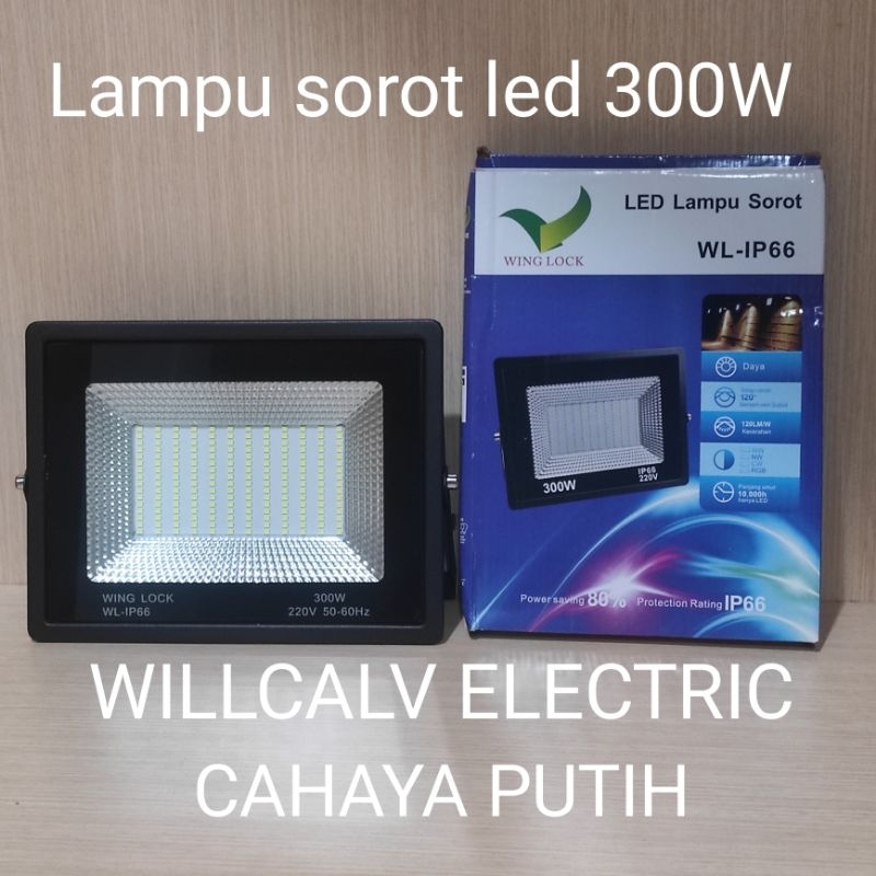 Lampu sorot led 300w 300 watt WING LOCK IP66 cahaya putih 6500K