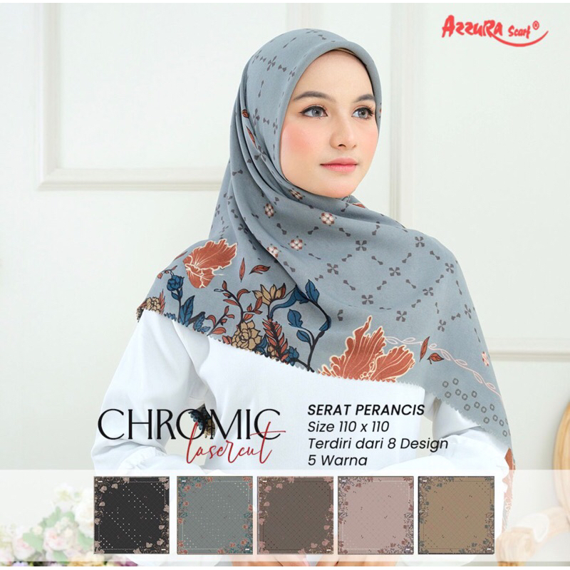 Azzura Chromic bahan Serat Perancis uk 110x110 by azzura scarf
