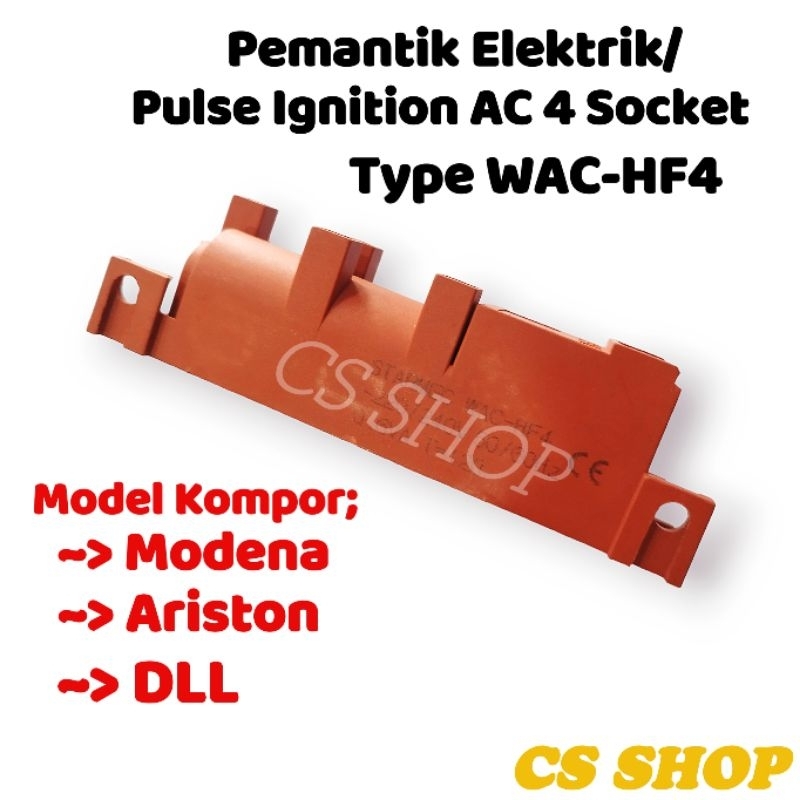 pemantik kompor listrik tanam modena 4 socket AC pulse igniton