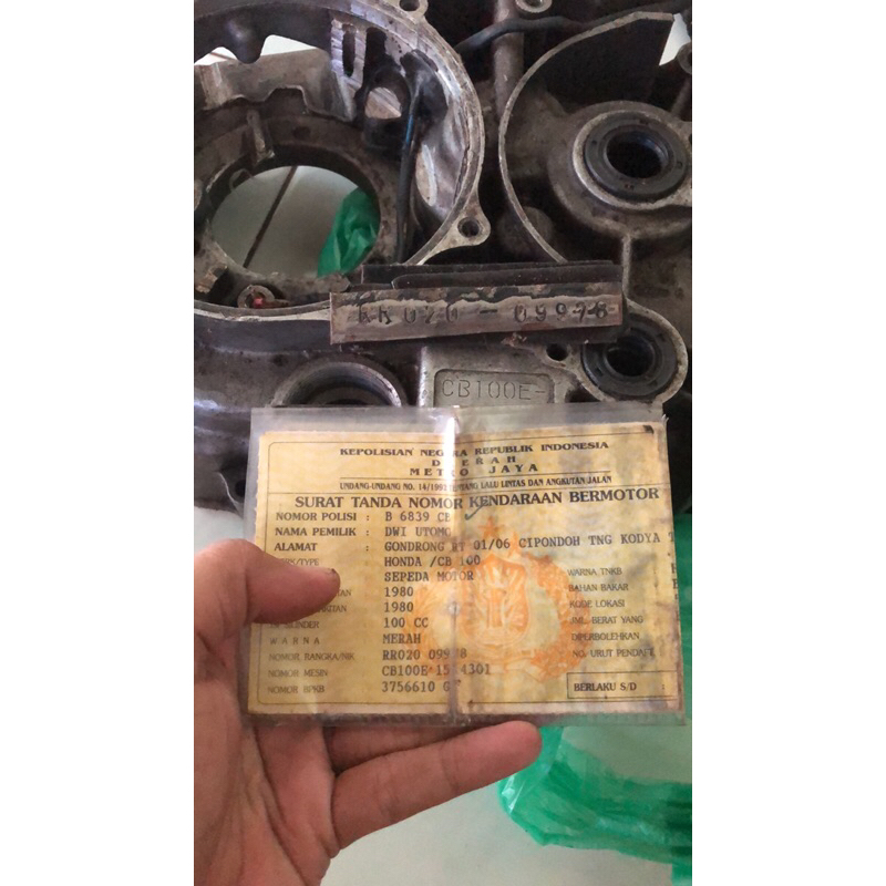 surat Cb100 dokumen sTnk saja