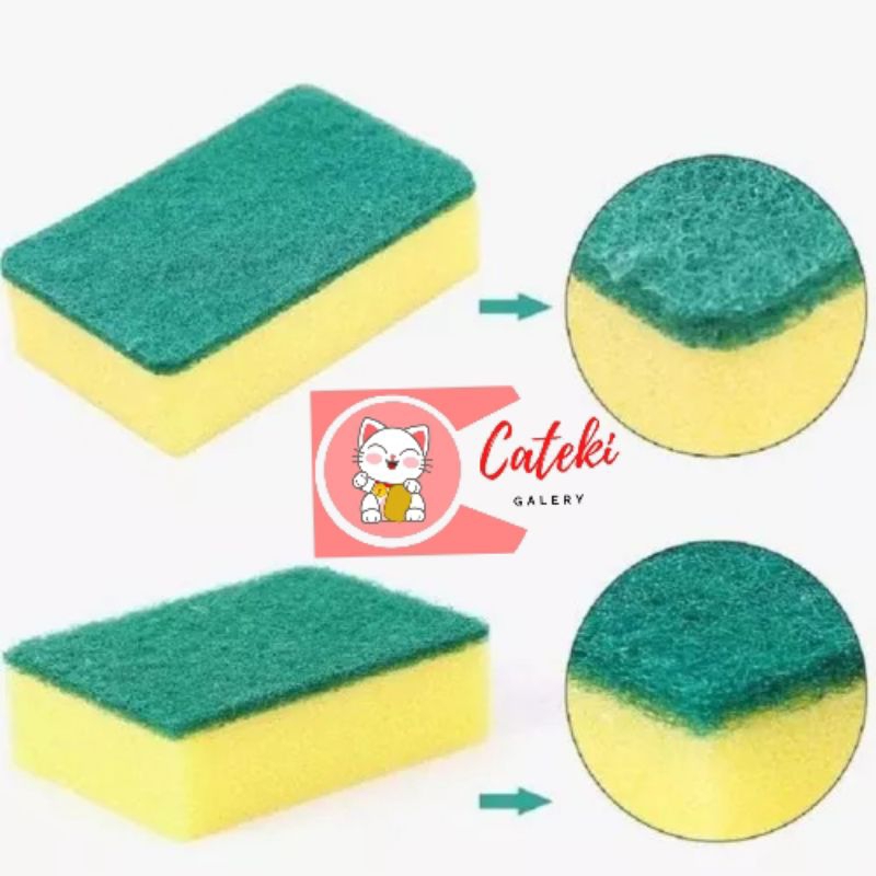 [CTK] PROMO MURAH SPONGE SPONS CUCI PIRING KOTAK / SPONS CUCI PIRING BUSA KUNING HIJAU / SPONS SERBAGUNA