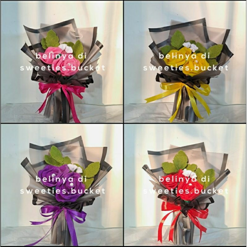 Buket Bunga Flanel Mini ||Buket Bunga Palsu||Buket Bunga Mutiara||Buket Murah