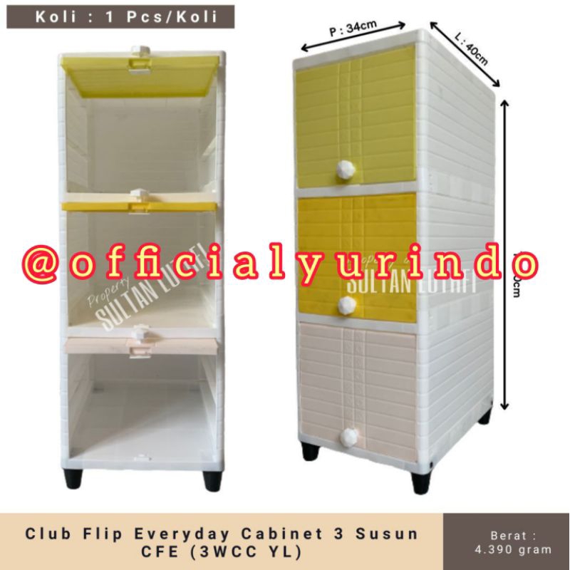 Lemari Plastik 3 Susun Club Flip