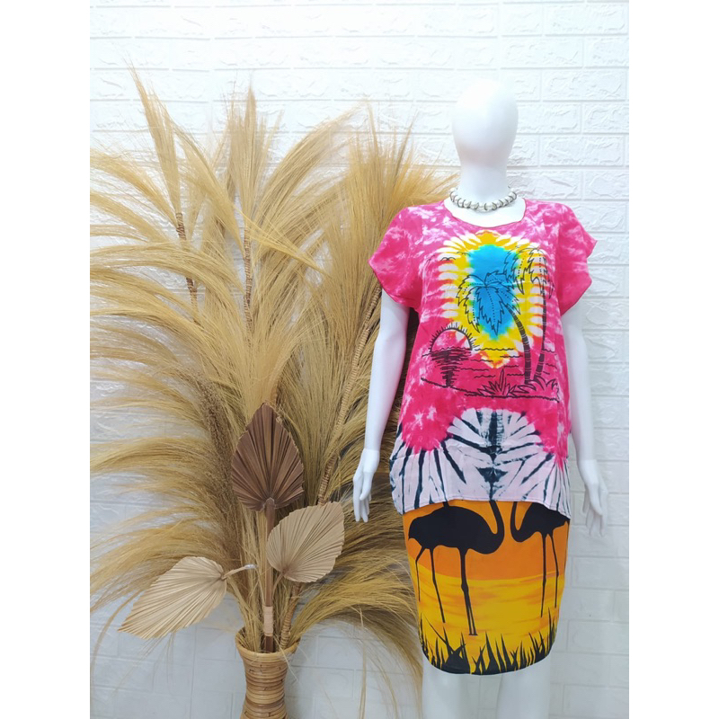 Atasan / Blouse Bali tie dye pelangi