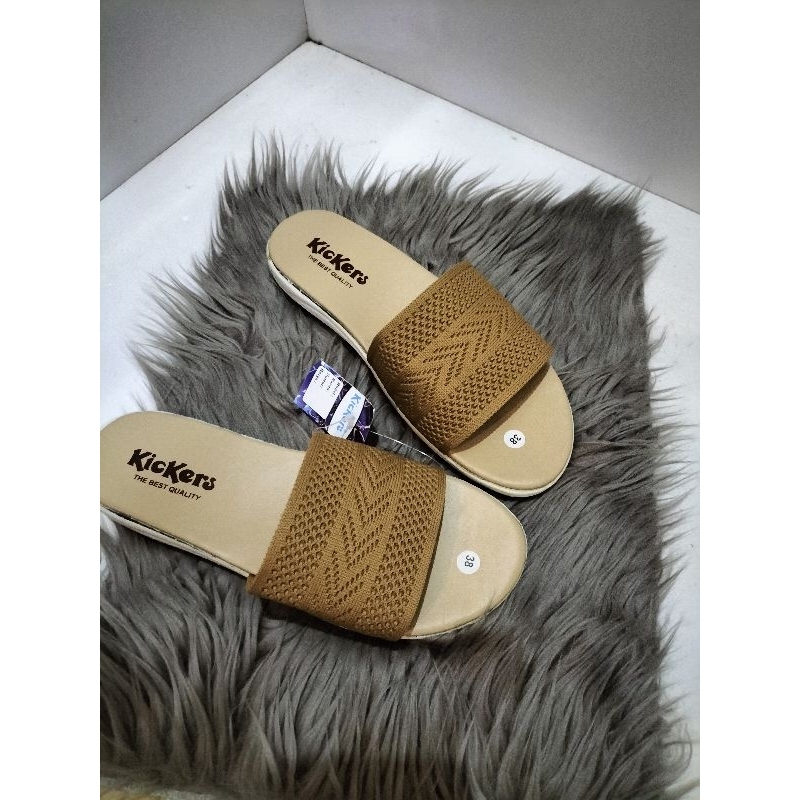 SANDAL SLOP RAJUT WANITA ALAS EMPUK ANTI LICIN