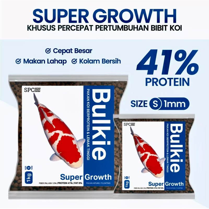 Pelet Super Growth bibit ikan KOI 1mm