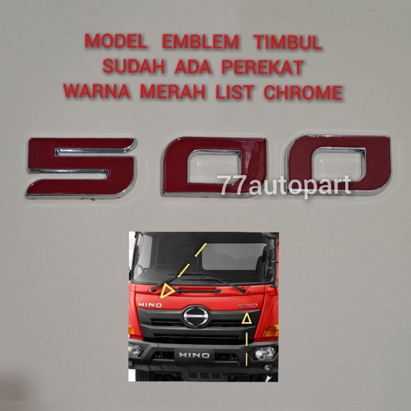 emblem 500 merah untuk mobil hino