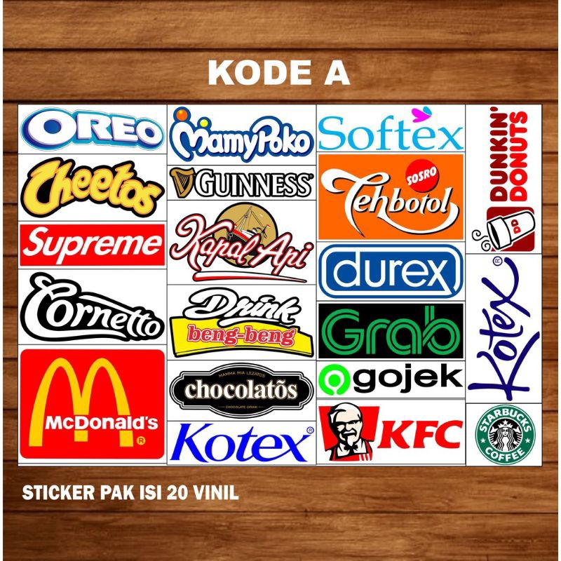 

stiker print, stiker model print, isi 20 gambar, 1 lembar