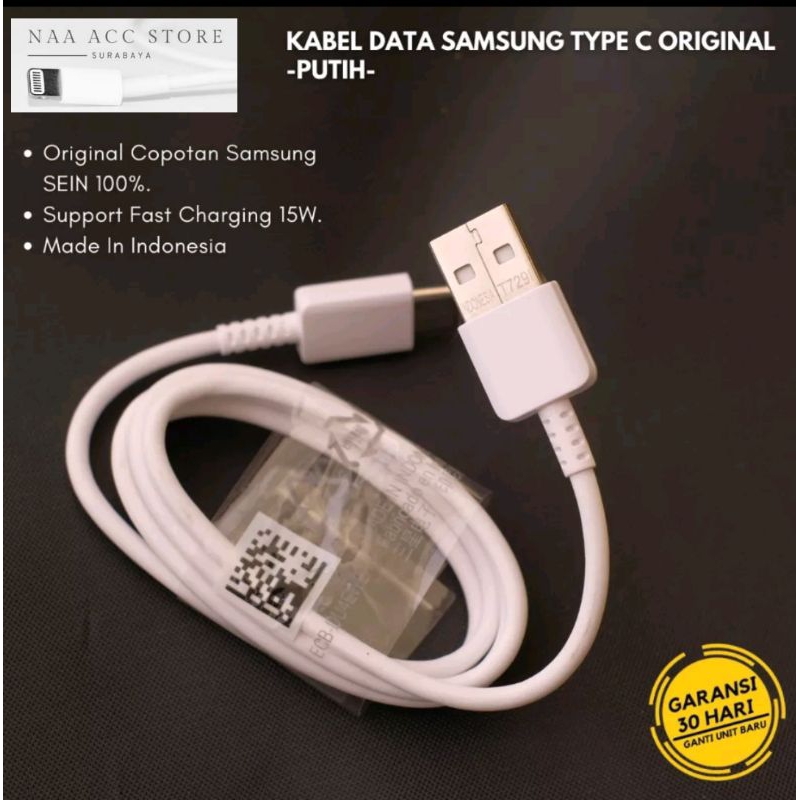 ( GARANSI 1 BULAN ) KABEL DATA KABEL SAMSUNG TIPE C TYPE C ORIGINAL S8 S9 S10 NOTE 10 A02S A12 A8 A9 A20 A21S A30 A31 A32 A50 A50S A51 A52 A70 A80 M11 M12 M20 M21 M30 FASTCHARGING