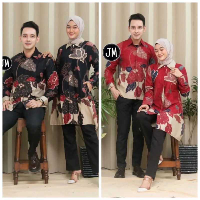 tey-17 Batik wanita ASJ SA HRB026 Kenongo Kemeja Tosca Pendek